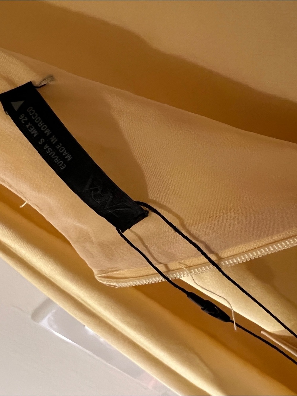 Zara Butter Yellow Satin Midi Slip Dress with Spaghetti Straps size s - Picture 6 of 9